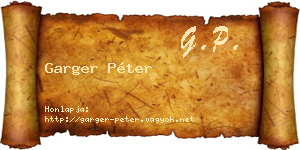 Garger Péter névjegykártya
