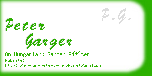 peter garger business card